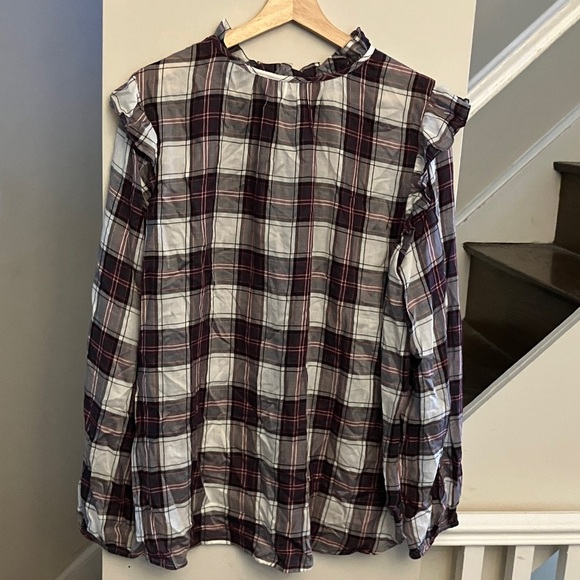 Plaid Ruffled Blouse - Picture 6 of 6